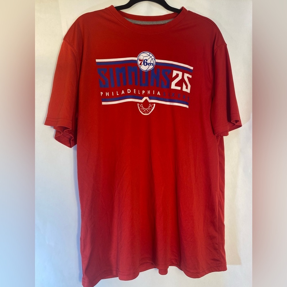 Philadelphia 76ers Simmons 25 NBA Red T-Shirt Short‎ Sleeve Men's Size XL